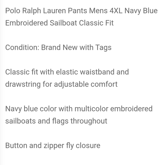 NWT Men's Ralph Lauren Polo Prepster Classic-fit Chinos with Embroidery - Picture 13 of 14